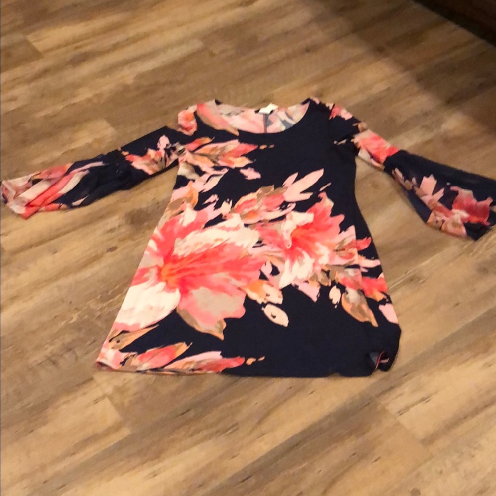 Navy dress with floral